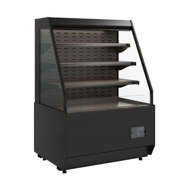 Витрина холодильная Carboma CUBE 2 KC70 VM 1,3-2 STANDARD открытая, горка скошенная боковина (версия 2.0) (9005)