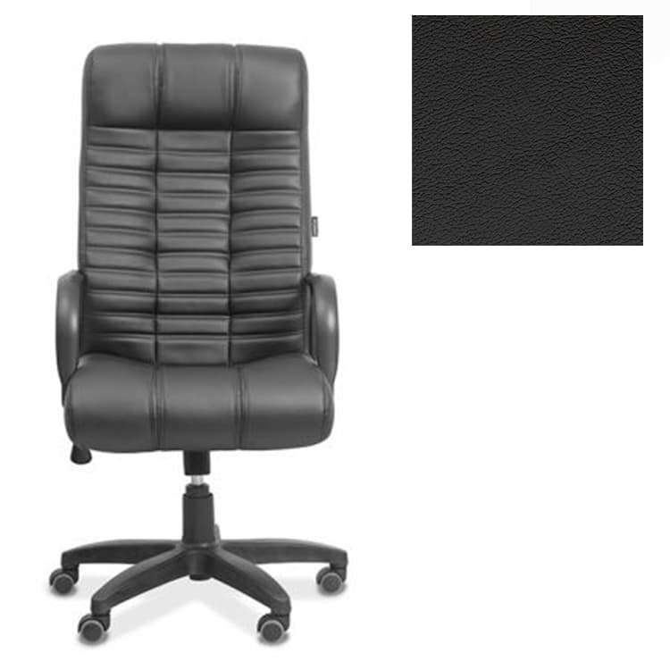 Кресло для руководителя Юнитекс Атлант натуральная кожа черная
