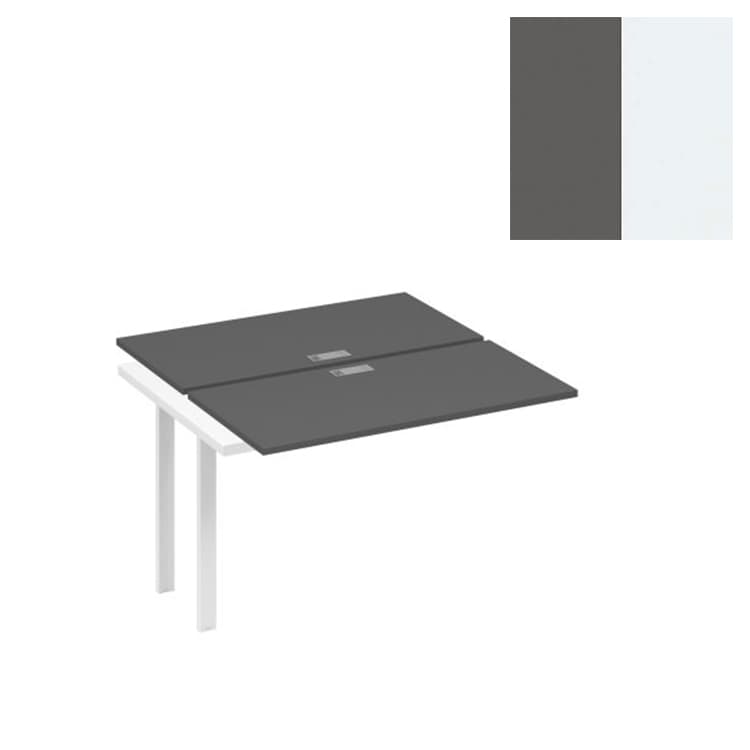 Секция стола рабочей станции Юнитекс А4 на металлокаркасе TRE (2х120) А4 Б3 170-1 АР (120x124x75) антрацит премиум/металлокаркас белый