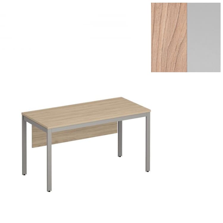 Стол письменный на металлокаркасе Юнитекс Формула МП2 с экраном ДСП ФР С2 158 ВЗ (140x67x75) вяз светлый/серый