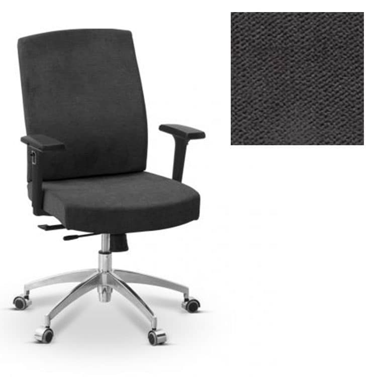 Офисное кресло для персонала Юнитекс Alfa X/SL/3D ткань Сахара черная С49