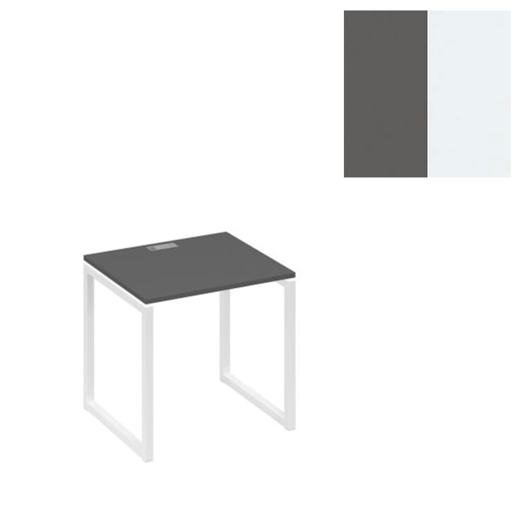 Стол письменный Юнитекс А4 на металлокаркасе QUATTRO А4 Б4 011 АР (80x70x75) антрацит премиум/металлокаркас белый