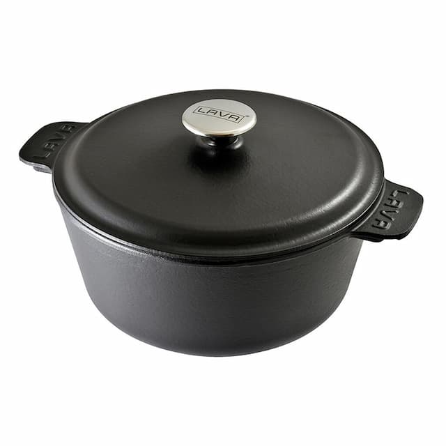 Кастрюля 4,7 л, d 24 см, h 13 см чугун с крышкой черная LAVA, арт. 81240433