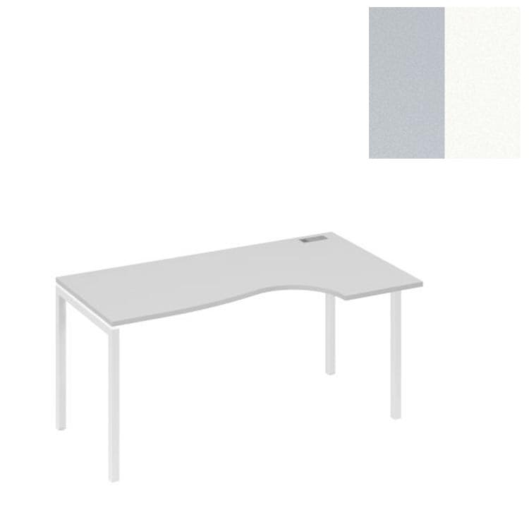 Стол эргономичный правый Юнитекс А4 "Классика" на металлокаркасе DUE А4 Б2 046 СЕ (160x90x75) серый/металлокаркас белый