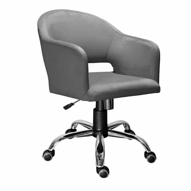 Кресло для персонала Мирэй Комфорт Хром (серый) пиатра, топ-ган, Velutto экокожа Oregon