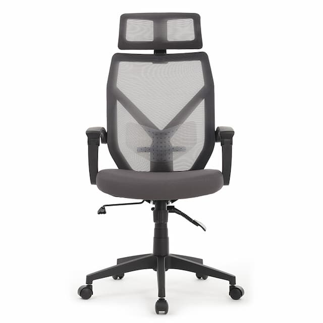 Кресло Riva Chair Oliver W-203AC чёрный пластик/серая сетка