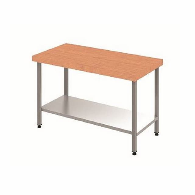 Стол с буковой столешницей и сплошной полкой Cryspi ССБ Ш СП 1500x800