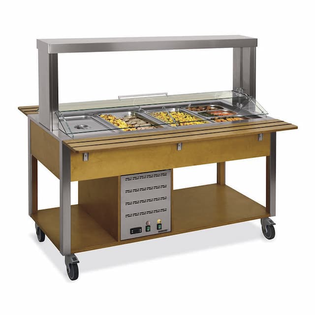 Стол Шведский тепловой (защитное стекло подвижное) MetalCarrelli 6910.4M-RAL (цвет по RAL)